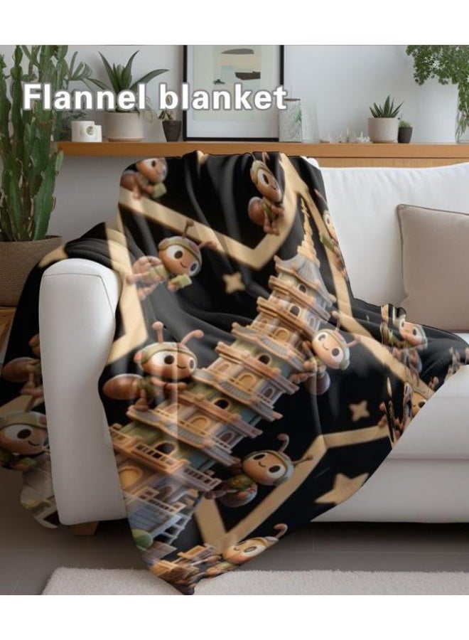 عام بطانية رقيقة من الفانيلا الكرتونية للأطفال أو الطلاب (دافئة ومريحة ومناسبة للنوم والألعاب) 100 سم * 150 سم - 735 - Image 1