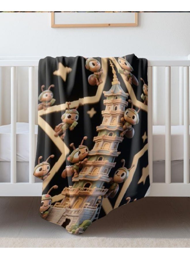 عام بطانية رقيقة من الفانيلا الكرتونية للأطفال أو الطلاب (دافئة ومريحة ومناسبة للنوم والألعاب) 100 سم * 150 سم - 735 - Image 4