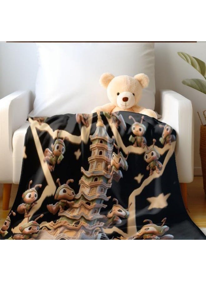 عام بطانية رقيقة من الفانيلا الكرتونية للأطفال أو الطلاب (دافئة ومريحة ومناسبة للنوم والألعاب) 100 سم * 150 سم - 735 - Image 5