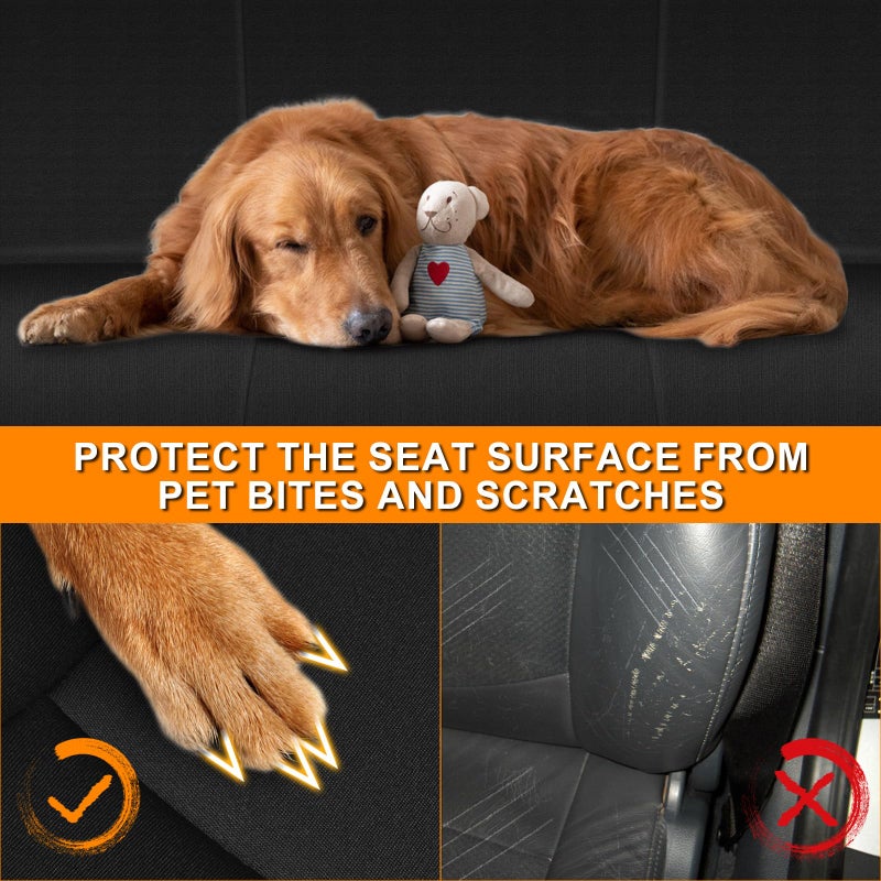 Kistrba Front Seat Cover Compatible with 1999-2007 Ford F250-F550, Front 40/20/40 Split Bench Seat Cover, Neoprene Fabric with Pointed Molded Headrests & Opening Console, No Shoulder on The Backrests - Image 5