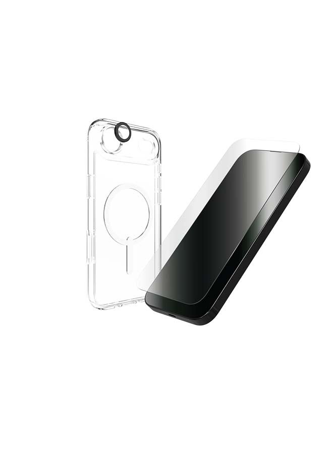 ZAGG iPhone Air 3-in-1 Bundle – Crystal Palace Snap Case MagSafe Compatible Clear Protective Cover with Screen Protector & Camera Lens Protector - Image 1