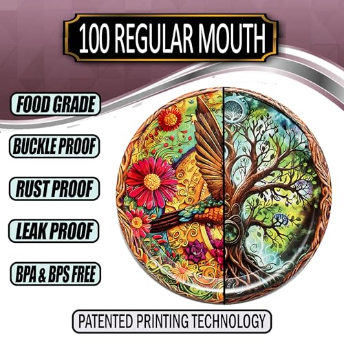 Supa Ant Canning Lids Regular Mouth (100pcs) Decorative Tin Canning Lids Regular Mouth (Wood Frame) Buckle Proof and Rust Proof - Perfect Fit Can Lid for Mason Jars Canning Supplies - Mason Jar Lids - Image 4