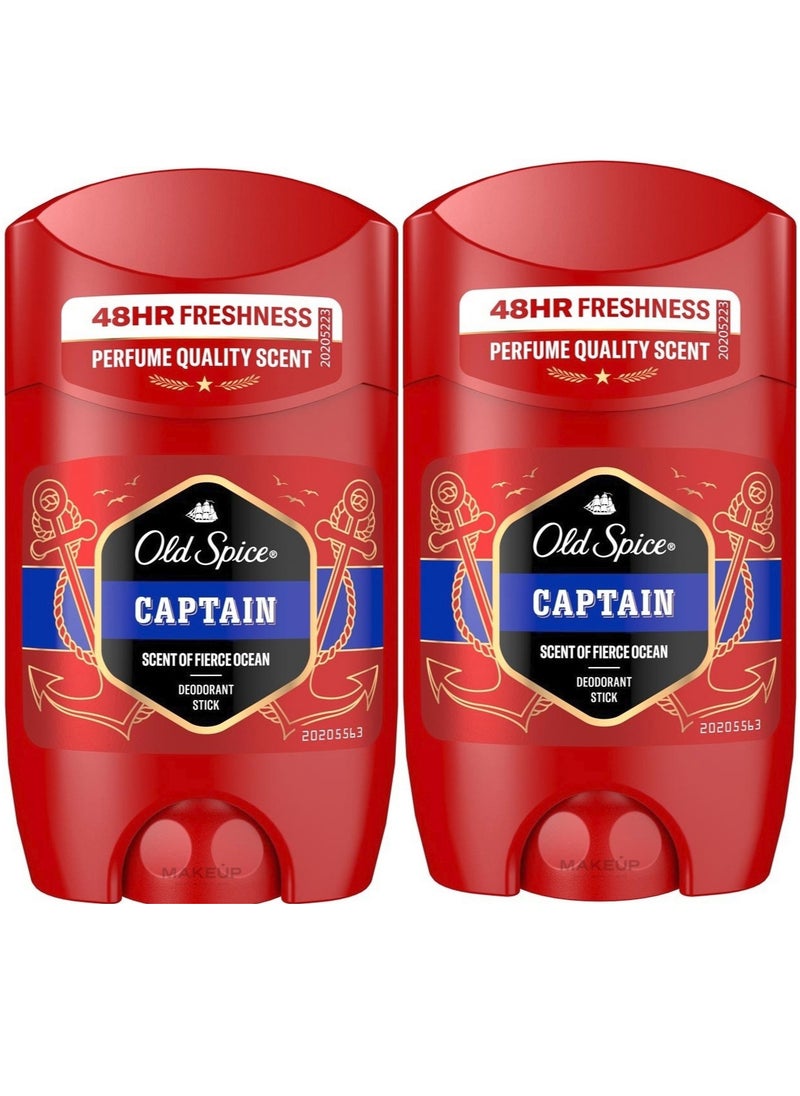 Old Spice Pack Of 2 Old Spice stick deodorant 50 ml Captain  - Image 1