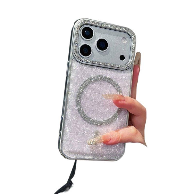 غطاء MagSafe بPlastic باللون أبيض مغناطيسي من البلاستيك لـ iPhone 15 / 15 Plus / 15 Pro / 15 Pro Max مع لمعان نجمي ومغناطيس قوي مع مقاوم للصدمات مع مقاوم للخدش مع حماية من السقوط - Image 1