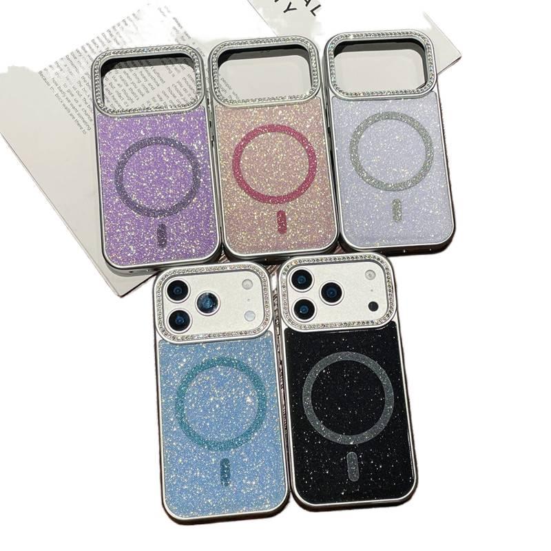 غطاء MagSafe بPlastic باللون أبيض مغناطيسي من البلاستيك لـ iPhone 15 / 15 Plus / 15 Pro / 15 Pro Max مع لمعان نجمي ومغناطيس قوي مع مقاوم للصدمات مع مقاوم للخدش مع حماية من السقوط - Image 2