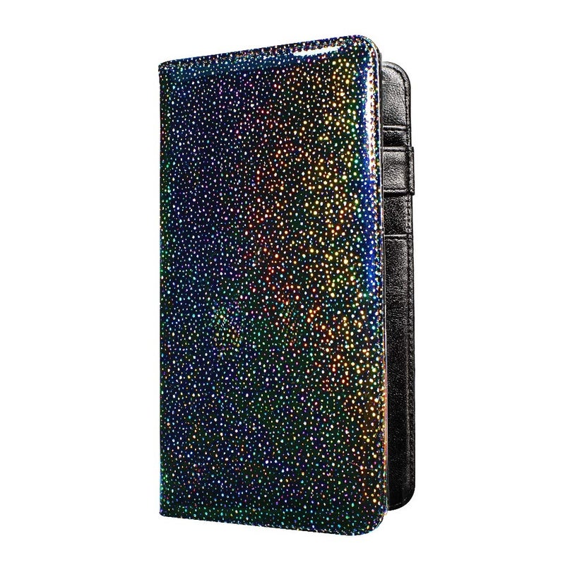 Mymazn Mymazn Holographic Glitter Server Book with Zipper Pocket 5x9 Waitress Book with Magnetic Closure Pocket Serving Book for Waitress Wallet  - Image 1