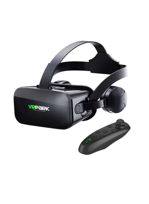 VR Headset Compatible/iOS/PC, Virtual Reality with Wireless Handle, VR Glasses for Immersive Games in 3D Movies with 360 Degree Panoramic Vision, for 3.5-6 Inch