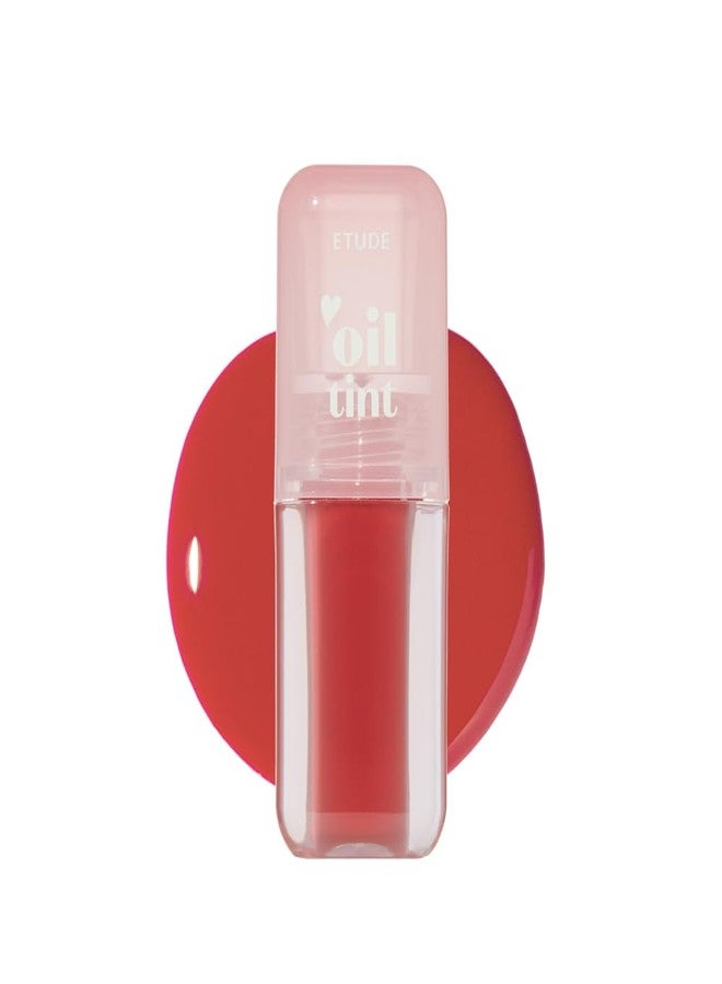 ETUDE Dear Darling Oil Tint #8 Red Candy (0.14 fl.oz) | High Moisturizing and Strong Hydrating Lip Oil/Lip Gloss | Smooth and Moist Lips | Non-Sticky Lip Oil Tint For Dry Lips | Korean Makeup - Image 1