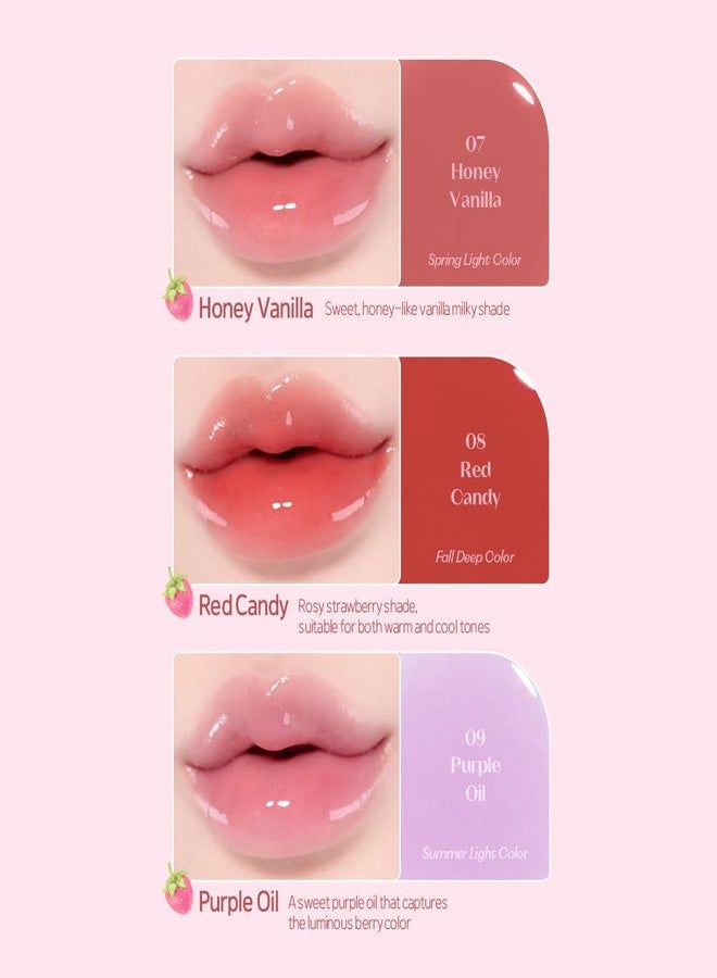 ETUDE Dear Darling Oil Tint #8 Red Candy (0.14 fl.oz) | High Moisturizing and Strong Hydrating Lip Oil/Lip Gloss | Smooth and Moist Lips | Non-Sticky Lip Oil Tint For Dry Lips | Korean Makeup - Image 3