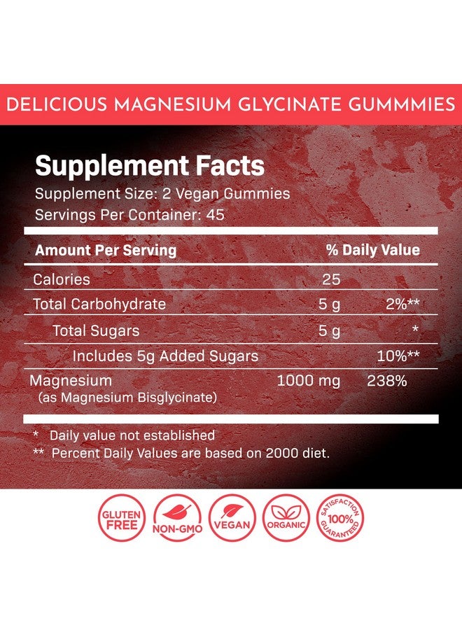 WELLNESS LABSRX Magnesium Glycinate Gummies - 1000 mg - Magnesium Supplement to Support Relaxation, Stress Relief, Heart Health - Chewable Magnesium Gummies for Adults - Strawberry Flavor - Image 2