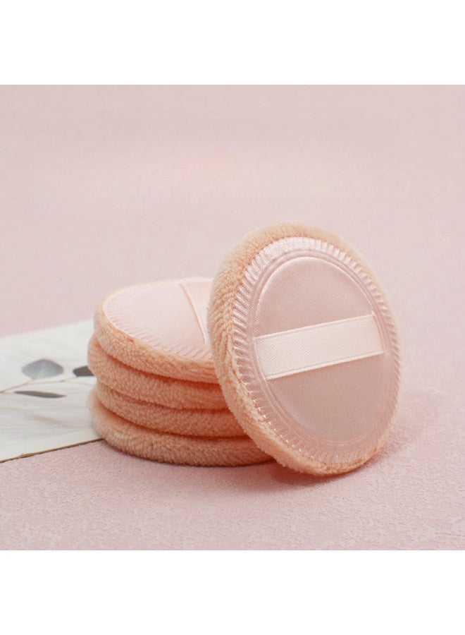 Ucanbe 6-Pack Small Round Cotton Velvet Pressed Powder Puff – Soft & Durable, Ideal for Loose & Setting Powder - Image 2