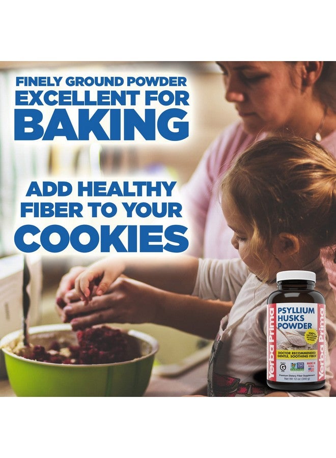 Yerba Prima Psyllium Husks Powder 12 Oz (Pack Of 3) Natural Fiber Supplement Colon Cleansing Vegan Nongmo Glutenfree (New Label Packaging May Vary) - Image 4