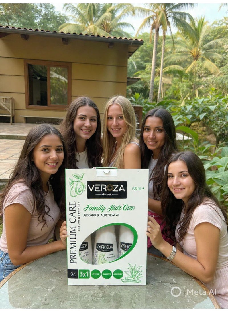 VEROZA Verza Protein Straightening & Treating + Shampoo + Conditioner 10.1 oz - Image 4