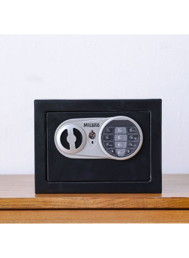 milano Milano James Safe 3L Silver Digi Panel Alloy Steel Electronic Digital Security Safe For Homes, Offices, Hotels L17Xw23Xh17Cm - Black - Image 2