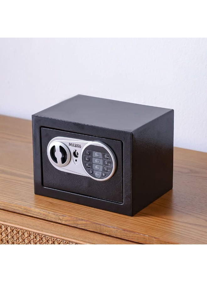 milano Milano James Safe 3L Silver Digi Panel Alloy Steel Electronic Digital Security Safe For Homes, Offices, Hotels L17Xw23Xh17Cm - Black - Image 3