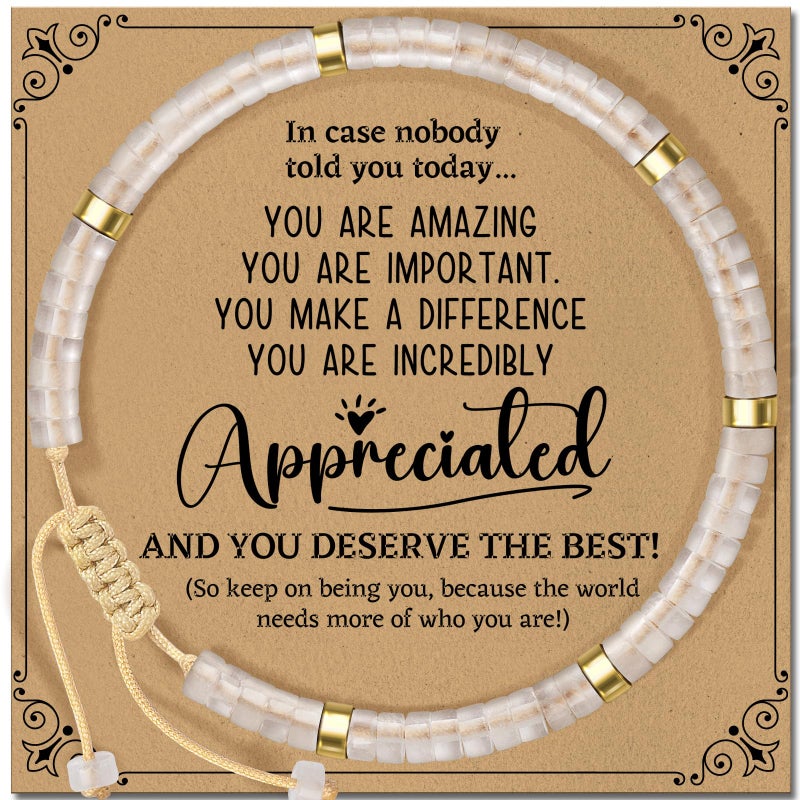 ZOKCC Inspirational Gifts Bracelets for Women Healing Natural Stone Bracelets - Appreciation Thank You Gifts for Coworkers Teacher Boss Nurse Employee Friend Farewell - Image 1