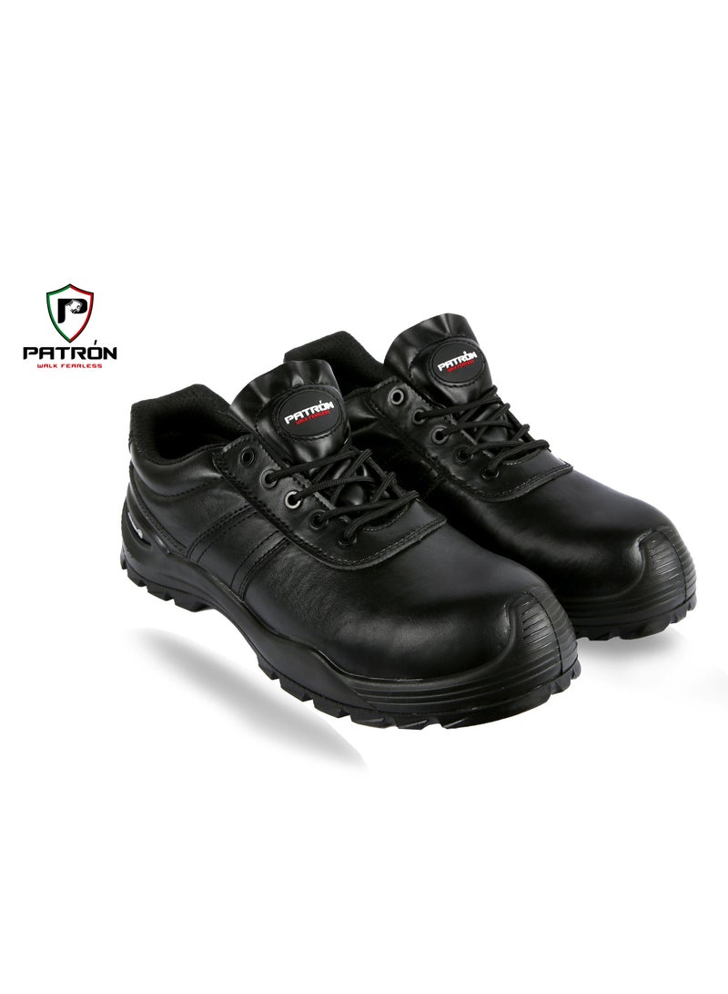 Patron DEFENDER | PT999 PATRON Men Women Leather Safety Shoe Metal Free Composite Toe Cap Mesh Breathable Lightweight Comfortable Puncture Proof Industrial Factory work Protective - Image 1