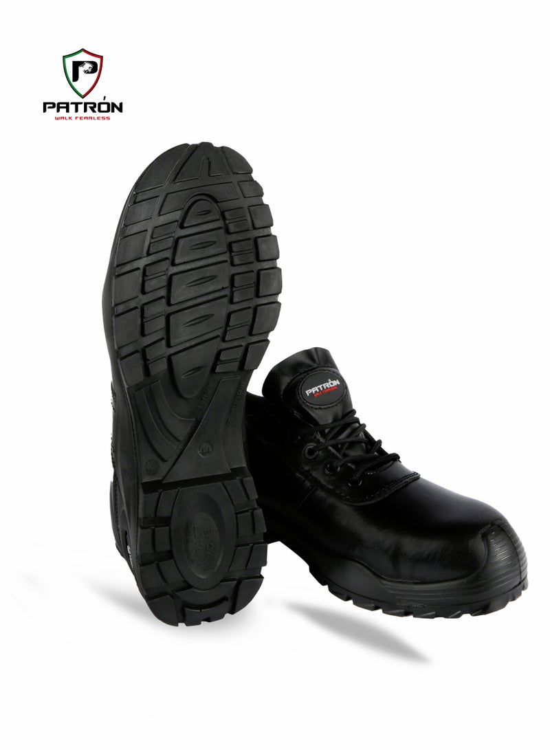 Patron DEFENDER | PT999 PATRON Men Women Leather Safety Shoe Metal Free Composite Toe Cap Mesh Breathable Lightweight Comfortable Puncture Proof Industrial Factory work Protective - Image 2
