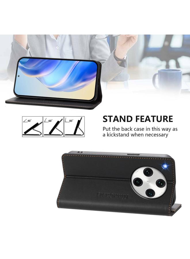 S-TOP Case For OPPO Find X8 Pro RC01 Dual-Folded Magnetic Suction RFID Leather Phone Case - Image 4