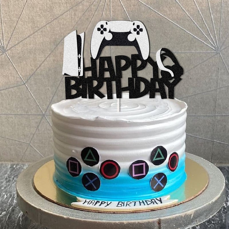ChoJoy Video Game Cake Toppers Game Cake Decoration with Glitter Game for Video Game themed Party - Image 3