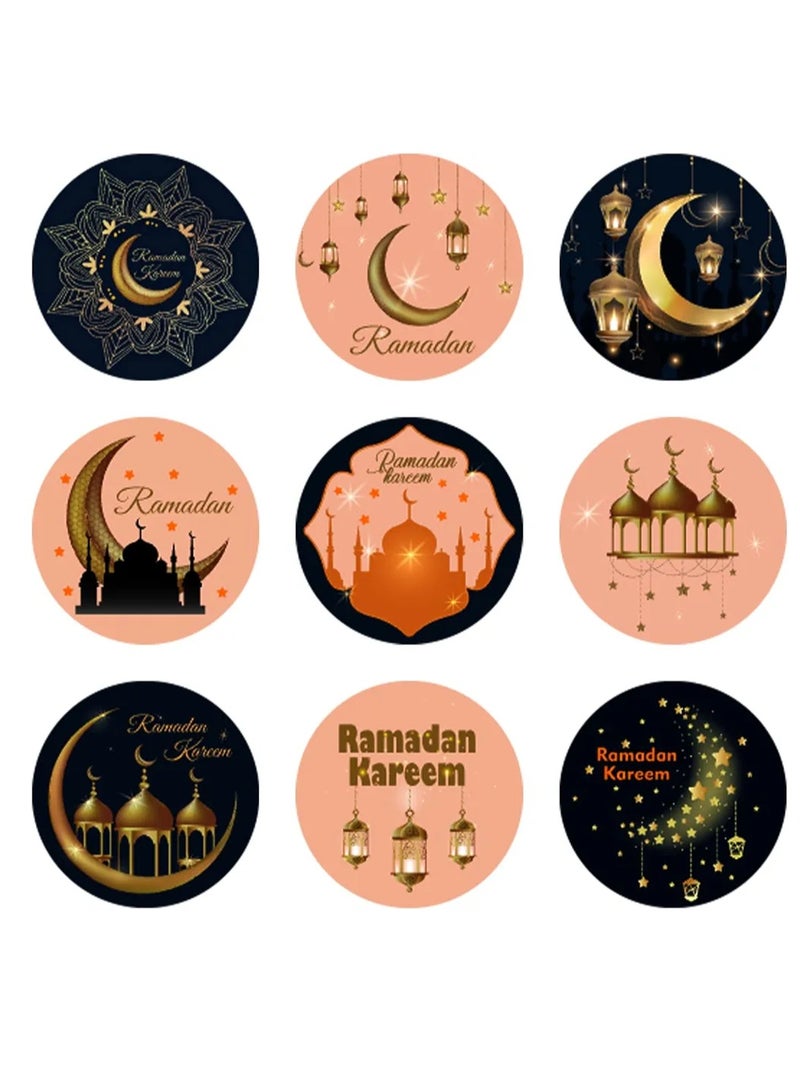 50 ملصق رمضان كريم ملصقات عيد مبارك، ملصق دائري لتزيين حفلات رمضان، لوازم حفلات رمضان، ديكورات لعيد الفطر وعيد الأضحى 