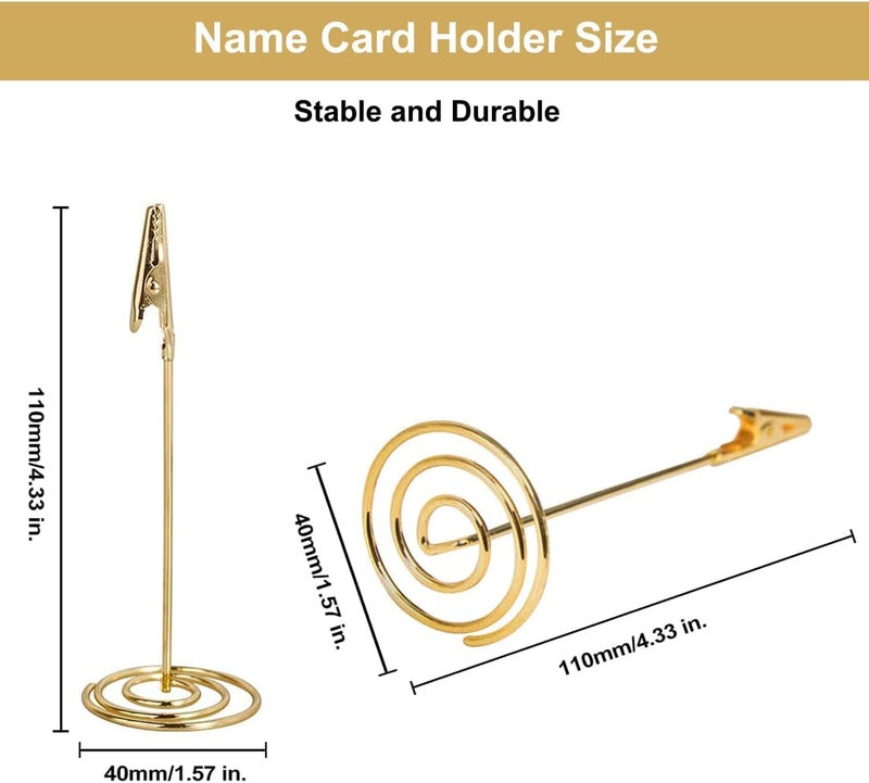 BetterJonny 24pcs Memo Holder Clip, Place Card Holder Photo Holder Table Number Holder Gold Memo Holder Menu Stand for Wedding Alligator Clip Photo Home Decoration Office Party - Image 2