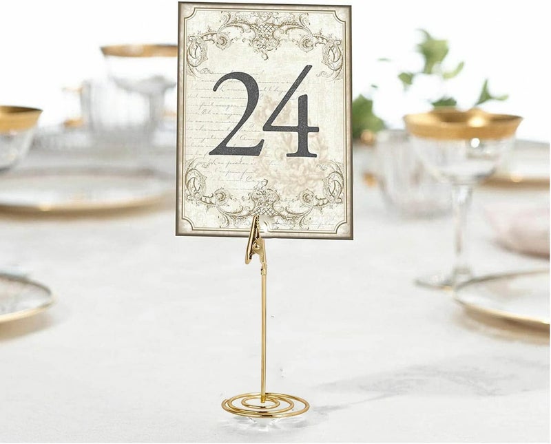 BetterJonny 24pcs Memo Holder Clip, Place Card Holder Photo Holder Table Number Holder Gold Memo Holder Menu Stand for Wedding Alligator Clip Photo Home Decoration Office Party - Image 4