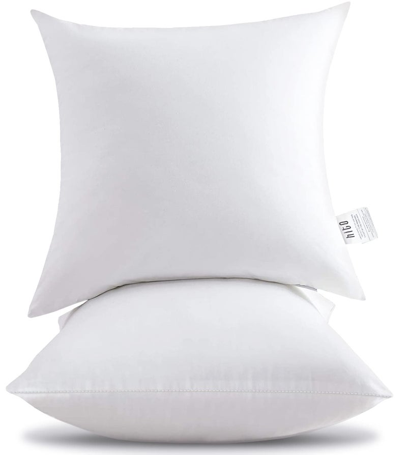 HITO 26x26 Pillow Inserts Set of 2 100 Cotton Covering Down Alternative Throw Pillows White for Couch Bed Sofa