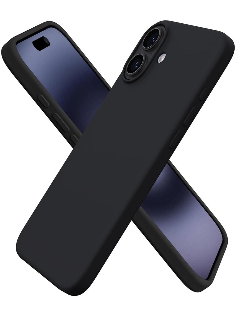ELTRAZONE Premium Soft Liquid Silicone Case for iPhone 16 Plus – Silky and Soft Touch Series Full-Body Protective Bumper (Black) - Image 1