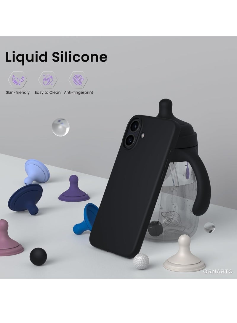ELTRAZONE Premium Soft Liquid Silicone Case for iPhone 16 Plus – Silky and Soft Touch Series Full-Body Protective Bumper (Black) - Image 3