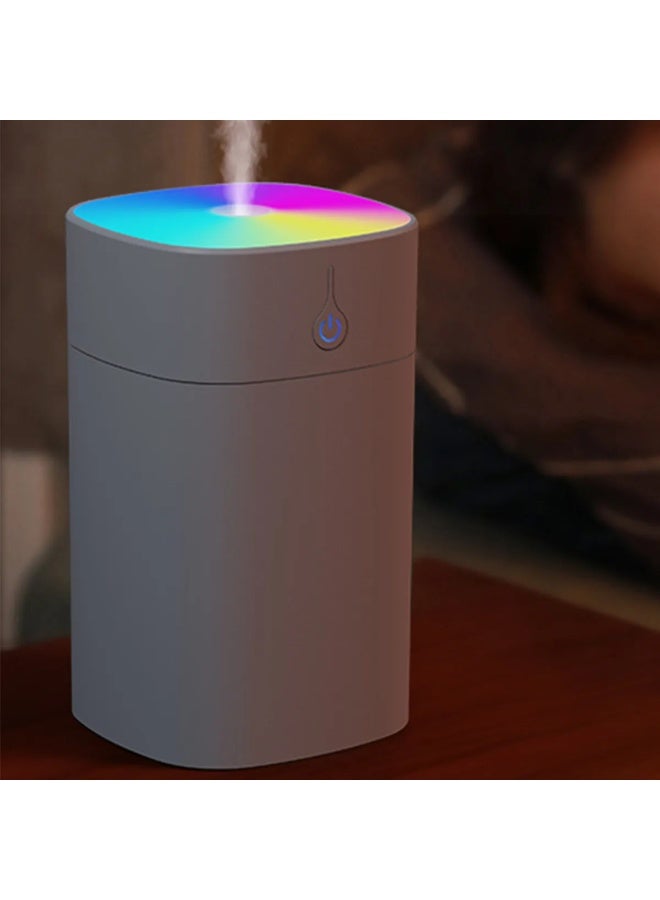 Bedroom Humidifier, Cool Mist Colored Humidifier, 400ml Portable Mini Humidifier with Night Light, Auto Shut-Off, Two Mist Modes, Ultra Quiet, for Home, Office, and Gaming, White - Image 2