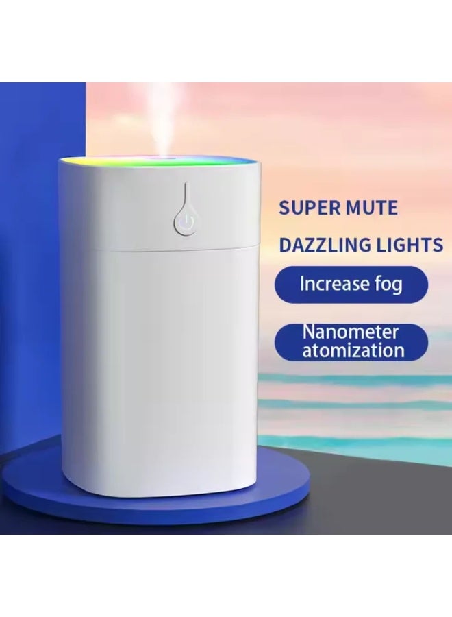 Bedroom Humidifier, Cool Mist Colored Humidifier, 400ml Portable Mini Humidifier with Night Light, Auto Shut-Off, Two Mist Modes, Ultra Quiet, for Home, Office, and Gaming, White - Image 5