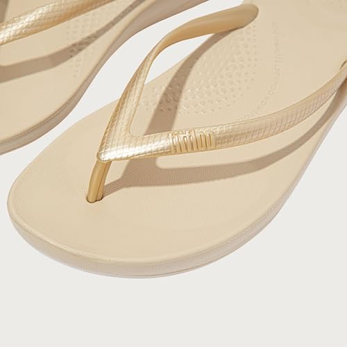 FitFlop Women's IQUSHION FLIP Flop-Solid, Gold, 11 - Image 5