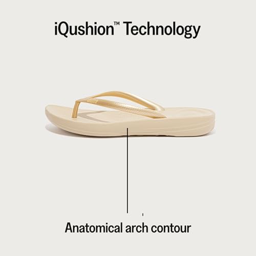 FitFlop Women's IQUSHION FLIP Flop-Solid, Gold, 11 - Image 4
