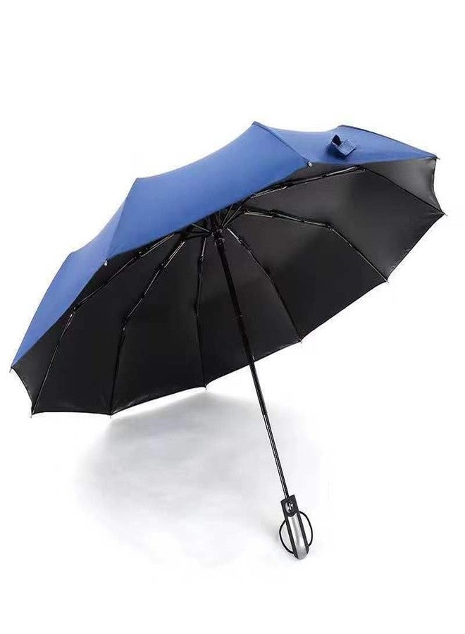 SG-Mart 3-Fold Automatic Open Close Umbrella | Cute Portable Outdoor Rain Umbrella for Men, Women, Kids, Car Travel, Blue (1 Pc) - Image 1
