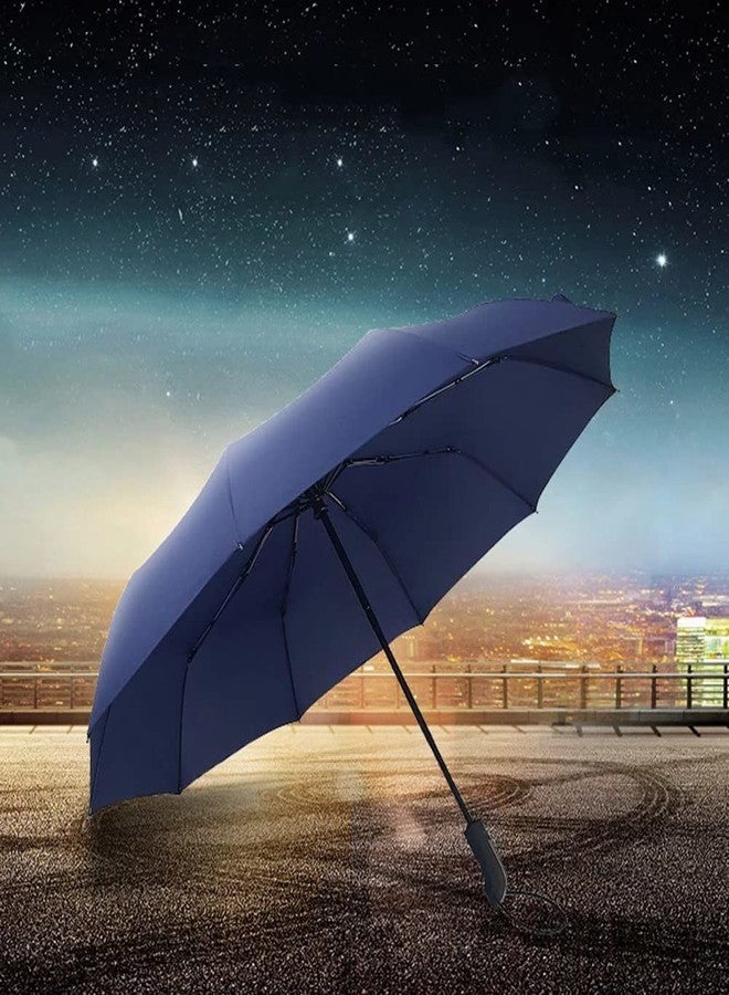 SG-Mart 3-Fold Automatic Open Close Umbrella | Cute Portable Outdoor Rain Umbrella for Men, Women, Kids, Car Travel, Blue (1 Pc) - Image 2