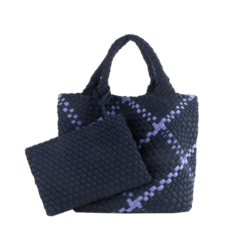 Women'S Diving Material Handmade Woven Bag Mother And Girl Beach Bag Large Capacity Shoulder Hand Tote Bag For Women - Image 5