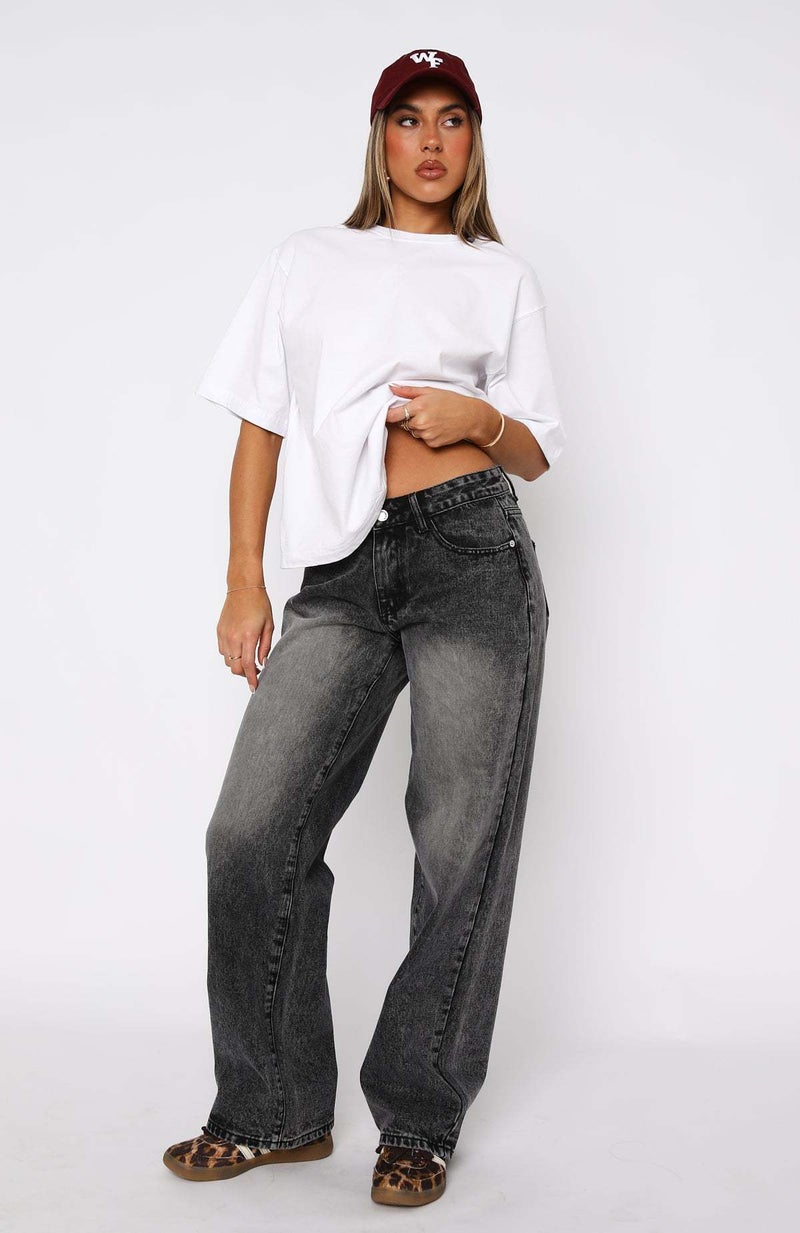 Vintage Mid-High Waist Commuter Light-Colored Ins Style Straight-Leg Slimming Versatile New Wide-Leg Floor-Length Jeans - Image 1