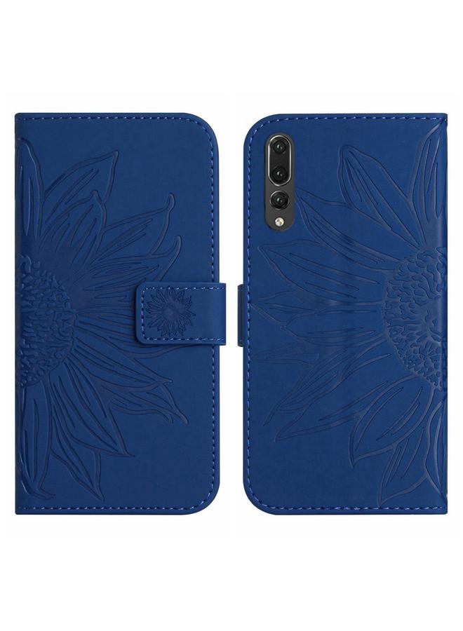 erorex Case For Huawei P20 Pro Skin Feel Sun Flower Pattern Flip Leather Phone Case with Lanyard - Image 2