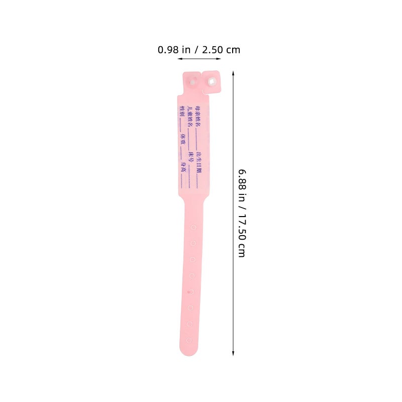 Pink Adjustable Medical ID Wristbands 100 Pack For Hospital Use Comfortable Information Straps - Image 3