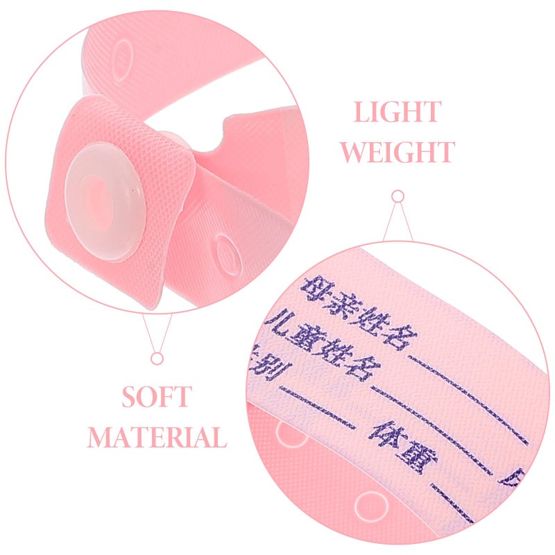 Pink Adjustable Medical ID Wristbands 100 Pack For Hospital Use Comfortable Information Straps - Image 4