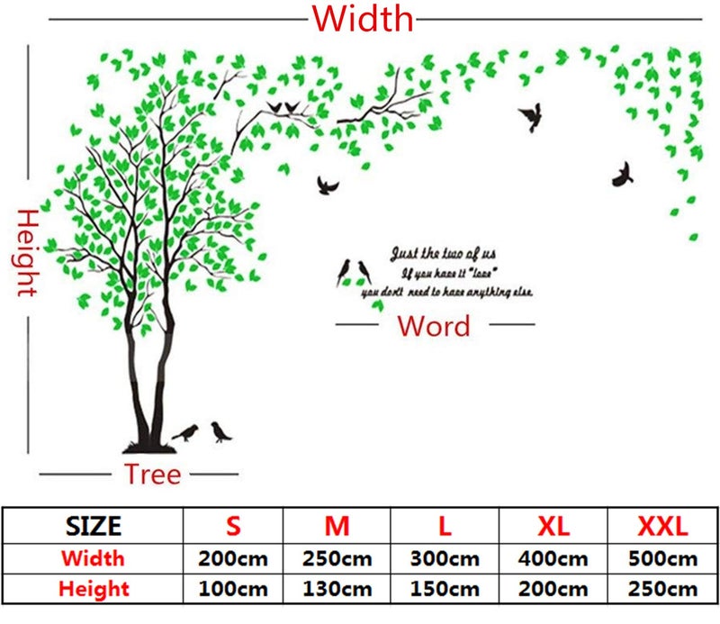guangmu 3D Tree Wall Stickers - DIY Tree and Birds Wall Decals Family Couple Tree Stickers Murals Wall Decor for Living Room Bedroom TV Background Home Decorations(Rose Right M-98X51in) - Image 4