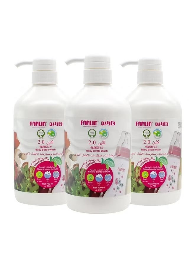 FARLIN Pack Of 3 Baby Bottle Liquid Wash - 3x700ml  - Image 1