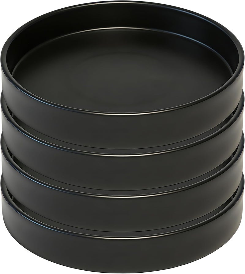 Afrine 4 Pack 5 inch Plant Saucer Drip Tray, Heavy Sturdy Plastic Planter Flower Pot Drainage Tray Plate Saucers for Indoor Outdoor Garden, Plant Water Drip Trays for pots Base (5", Black) - Image 1