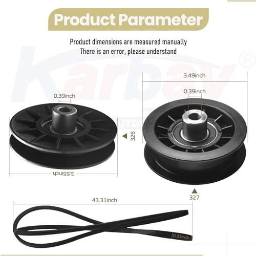 Karbay 2 Pack 532194326 V-Groove Idler Pulley & 532194327 Idler Pulley & 532130969 Belt for Husqvarna Riding Lawn Mowers 280-6630, 194327, 194326, LGT 2654, YTH 1542 XPT, YTH 20 K 46, YTH 2348, YTH 2454 - Image 2