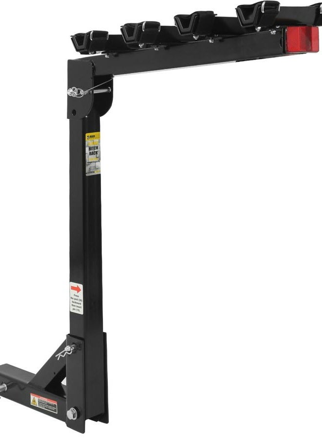 MaxxHaul 70210 Hitch Mount 4-Bike Rack – Black, 150 lb Capacity for Cars, Trucks, SUVs & Minivans, Swing-Down & Easy Install, Safety Reflector Included - Image 1