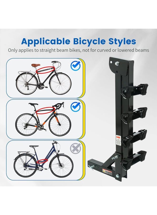 MaxxHaul 70210 Hitch Mount 4-Bike Rack – Black, 150 lb Capacity for Cars, Trucks, SUVs & Minivans, Swing-Down & Easy Install, Safety Reflector Included - Image 3