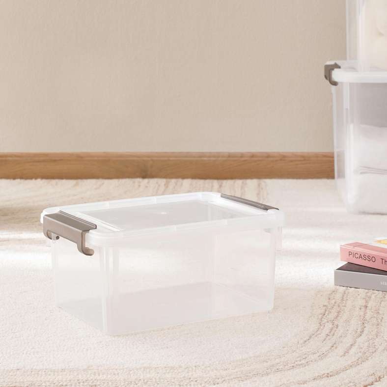 Pan Home Egale Stackable Storage Box with Latching Lid 7L 31.5x23x14.5cm -Clear - Image 1