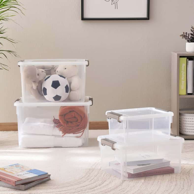 Pan Home Egale Stackable Storage Box with Latching Lid 7L 31.5x23x14.5cm -Clear - Image 3