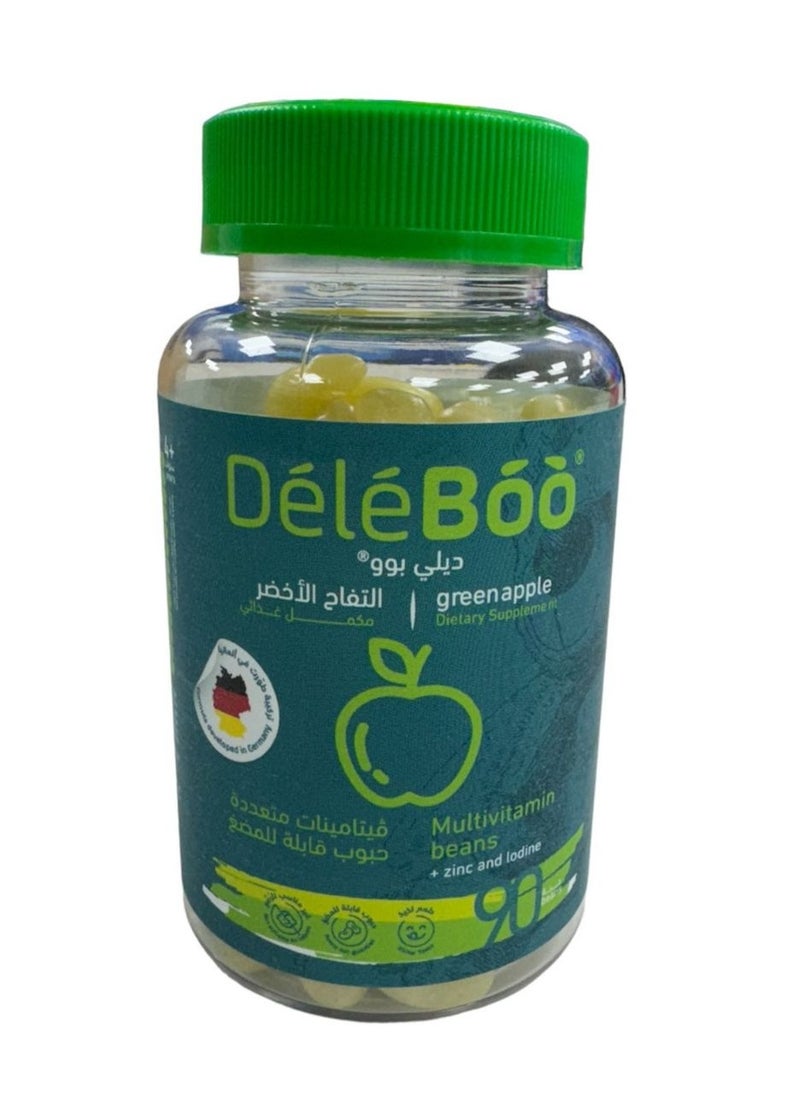 DéléBoo A Nutritional Supplement Multivitamin Pills With Zinc And Iodine That Contribute To Maintaining Healthy Bones And Teeth And Help Strengthen The Immune System, With Green Apple Flavor - 90 Pieces  - Image 3